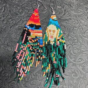 Beaded Dangly Edvard Munchs The Scream Art Earrings